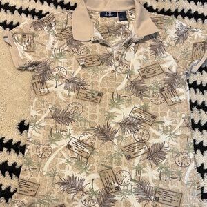 Tropical Print Polo Shirt